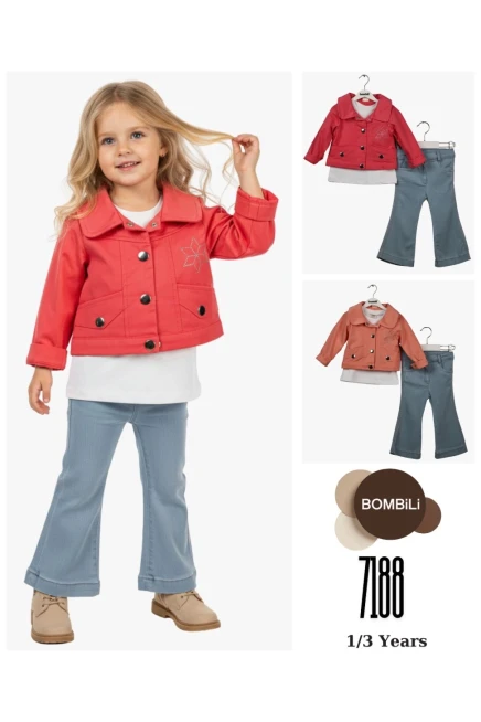 1-3 سنة فتاة بدله ستره مع سروال