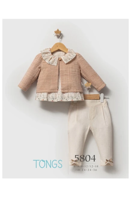 6-36 شهر فتاة ستره كارديجان مع سروال