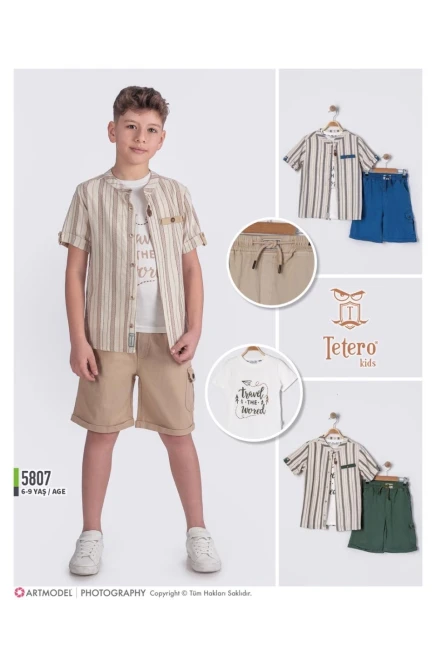 6-9 سنة صبي بدله قميص مع شورت