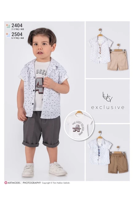 2-5 سنة صبي بدله قميص مع شورت