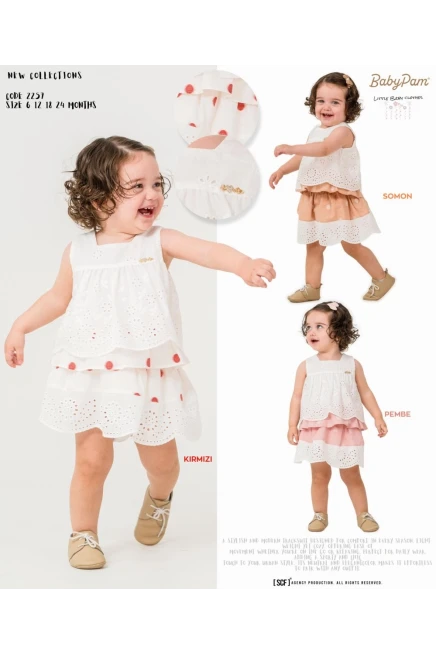 6-24 شهر فتاة بدله بلوزه مع تنوره