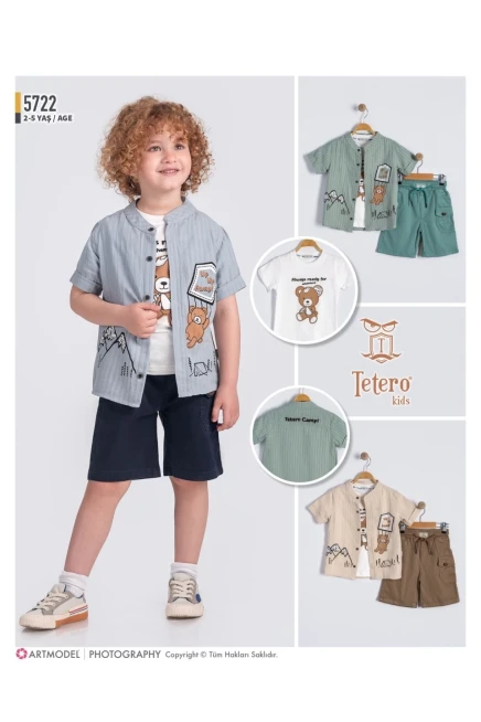 2-5 سنة صبي بدله قميص مع شورت