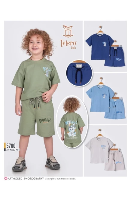 2-5 سنة صبي بدله تيشرت مع شورت