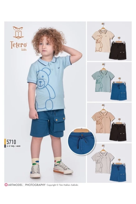 2-5 سنة صبي بدله تيشرت مع شورت