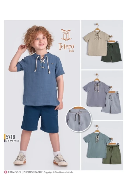 2-5 سنة صبي بدله تيشرت مع شورت