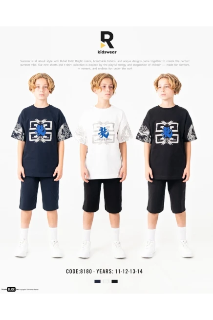 11-14 سنة صبي بدله تيشرت مع شورت