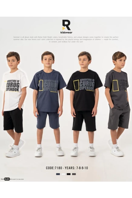 7-10 سنة صبي بدله تيشرت مع شورت