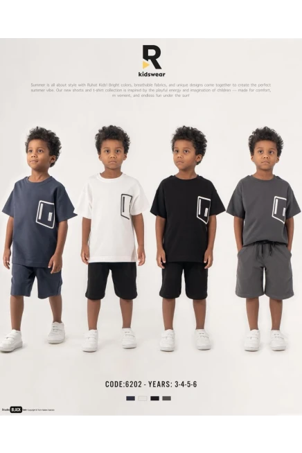 3-6 سنة صبي بدله تيشرت مع شورت