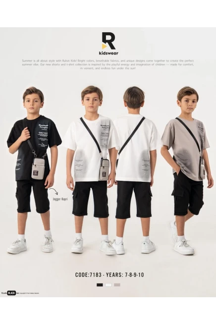 7-10 سنة صبي بدله تيشرت مع شورت