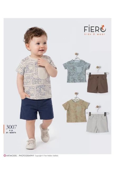 9-24 شهر صبي بدله تيشرت مع شورت