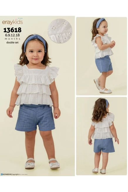 6-18 شهر فتاة بلوزة طقم شرط