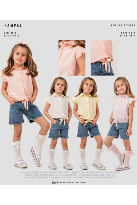 6-9 سنة فتاة بدله قميص مع شورت