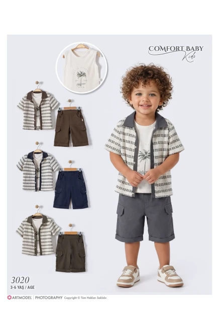 3-6 سنة صبي بدله قميص مع شورت