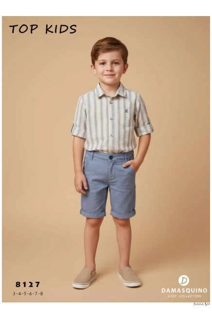 3-8 سنة صبي بدله قميص مع شورت