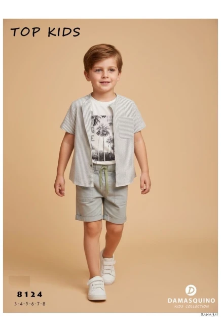 3-8 سنة صبي بدله قميص مع شورت