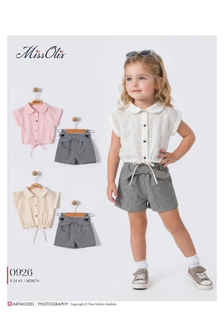 9-24 شهر فتاة بدله قميص مع شورت