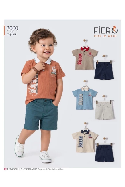 2-5 سنة صبي بدله تيشرت مع شورت