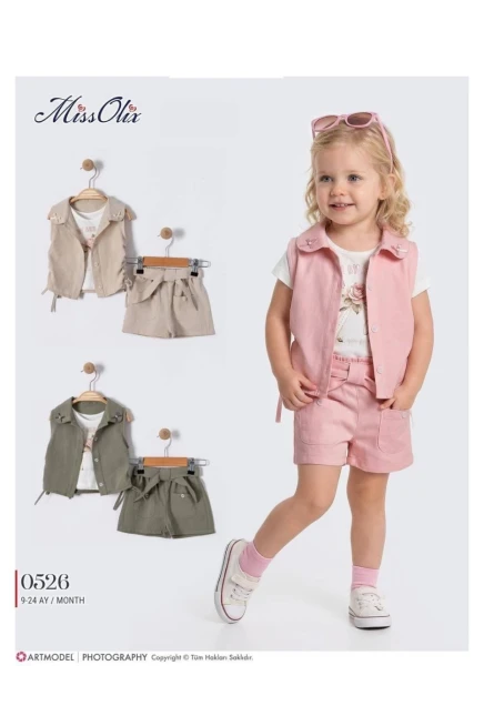 9-24 شهر فتاة بدله جيله مع شورت