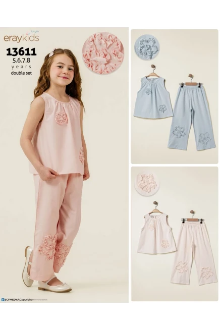 5-8 سنة فتاة طقم سروال مع بلوزة