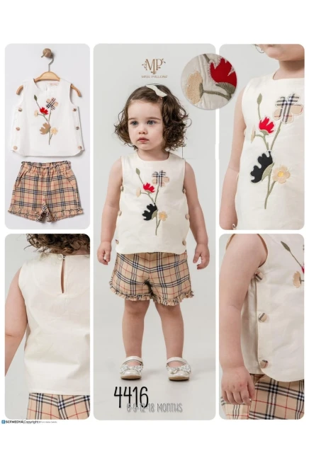 6-18 شهر فتاة بلوزة طقم شرط