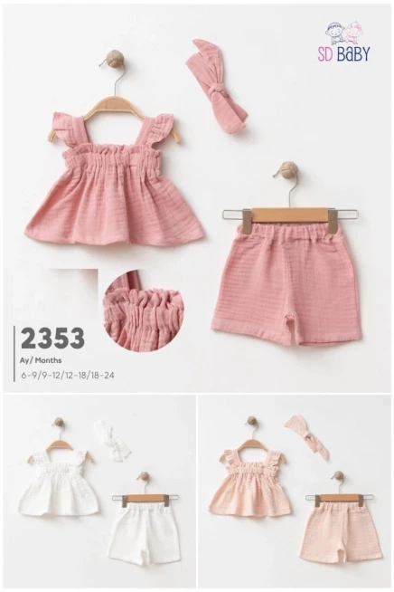 6-24 شهر فتاة بلوزة طقم شرط