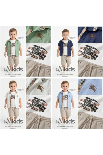 2-5 سنة صبي بدله قميص مع شورت