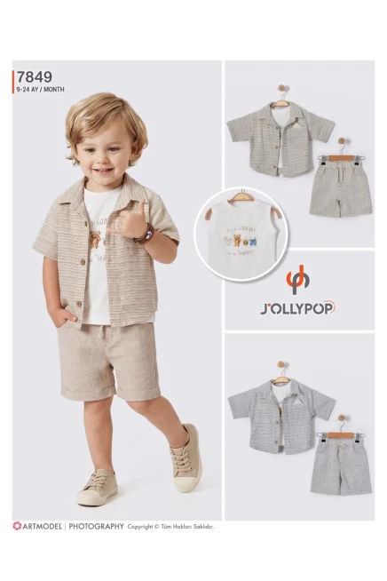 9-24 شهر صبي بدله قميص مع شورت