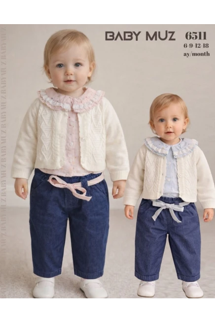 6-18 شهر فتاة بلوزة طقم شرط