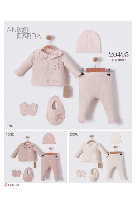 0-1 شهر فتاة طقم حديثي الولادة