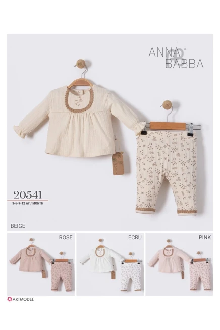 3-12 شهر فتاة طقم سروال مع بلوزة