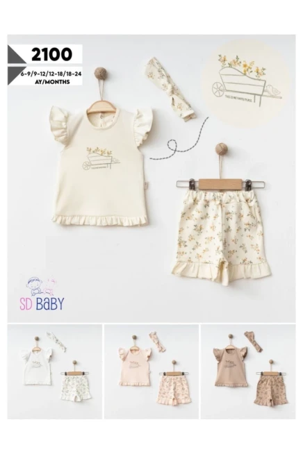 6-24 شهر فتاة بلوزة طقم شرط