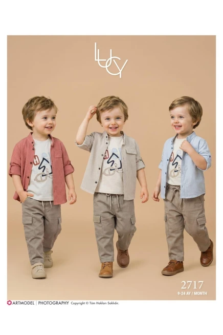 9-24 شهر صبي بدله قميص مع سروال