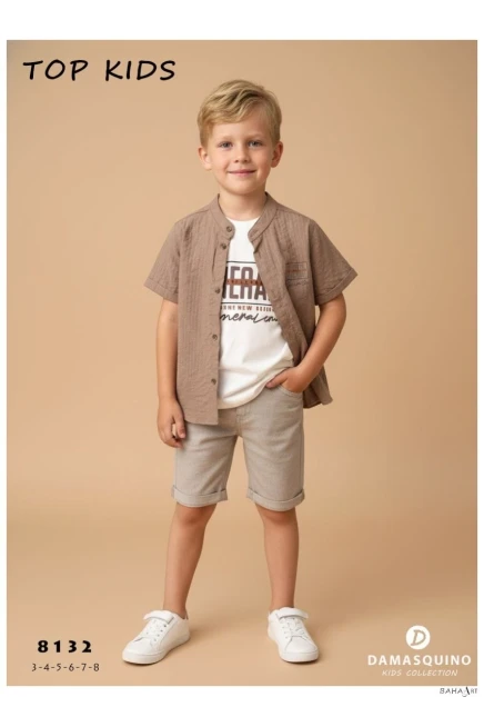 3-8 سنة صبي بدله قميص مع شورت