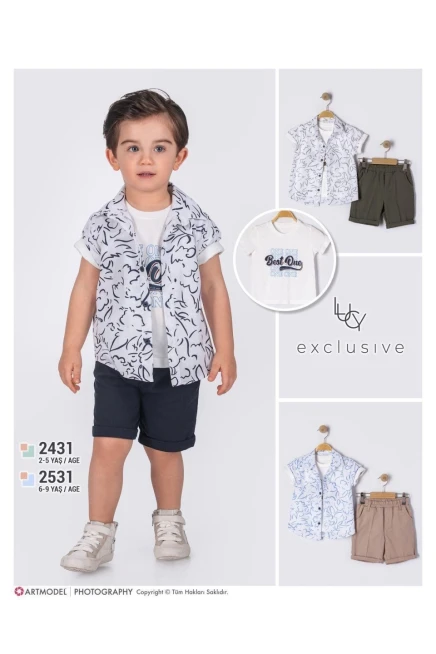 2-5 سنة صبي بدله قميص مع شورت