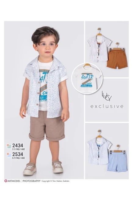 2-5 سنة صبي بدله قميص مع شورت