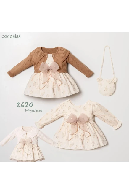 1-4 سنة فتاة فستان كارديجان