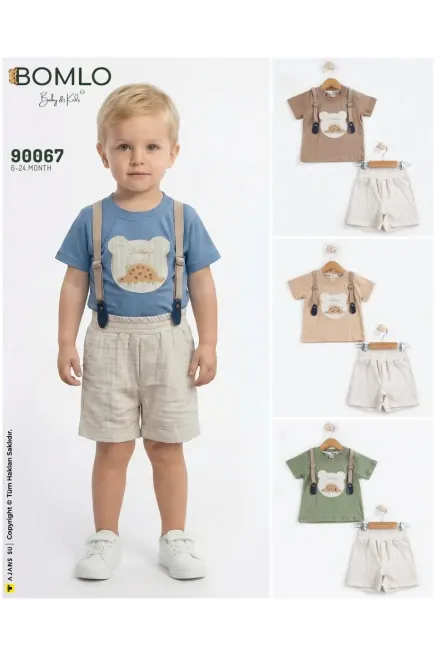 Gömlekli Tişörtlü Şort Takım