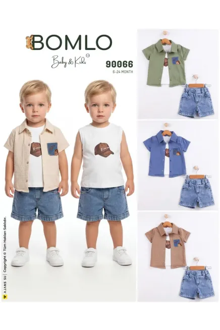 Gömlekli Tişörtlü Şort Takımı 