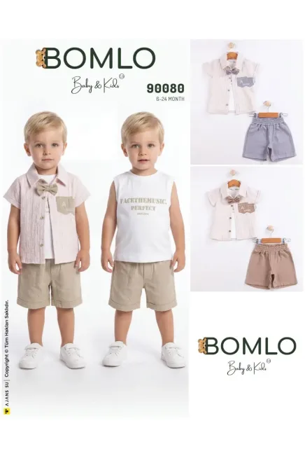 Gömlekli Tişörtlü Şort Takım