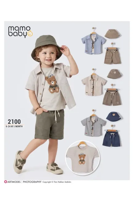 Gömlekli Tişörtlü Şort Takım 