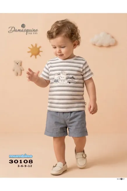 3-12 شهر صبي بدله تيشرت مع شورت