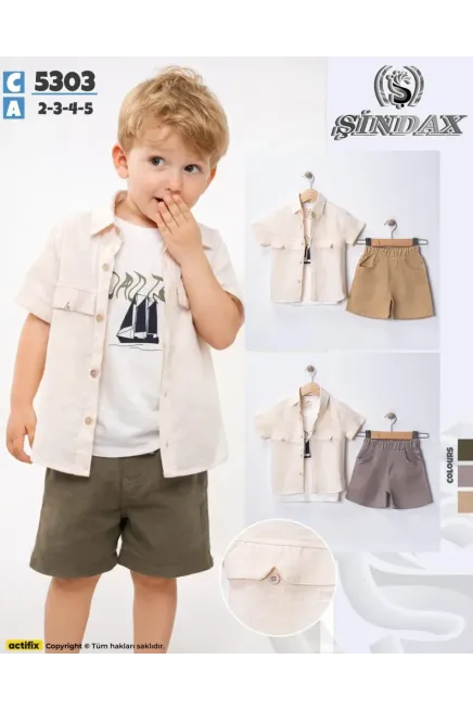 2-5 سنة صبي بدله قميص مع شورت