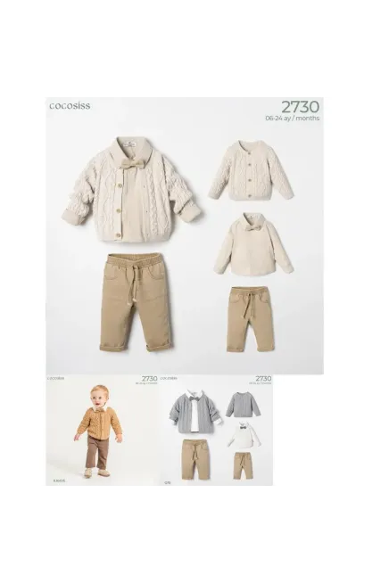 6-24 MONTH Boy PANT SUIT WITH CARDIGAN