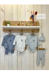Şapkalı Badili 3`Lü Bebe Takım