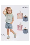 9-24 شهر فتاة بدله تيشرت مع شورت