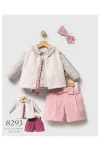 Çiçekli Ceketli Sweatshırtlu Pantolonlu Takım